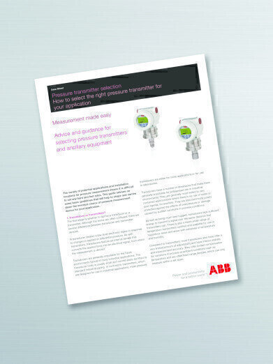 New guide helps to simplify pressure transmitter selection
