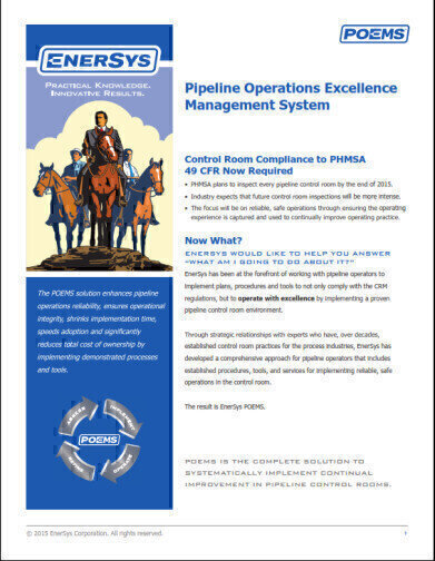 Turn-Key Solution for PHMSA Compliant, Best Practice Oil and Gas Pipeline Control Rooms
