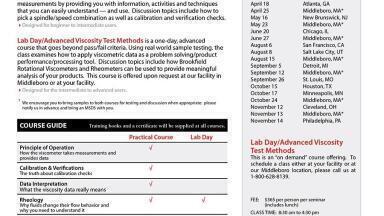 Consistency is the Key to Viscosity Control