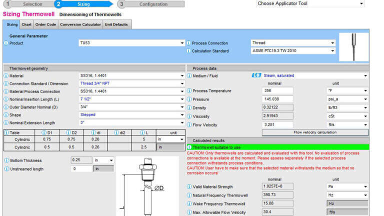 On-Line Thermowell Sizing Calculator