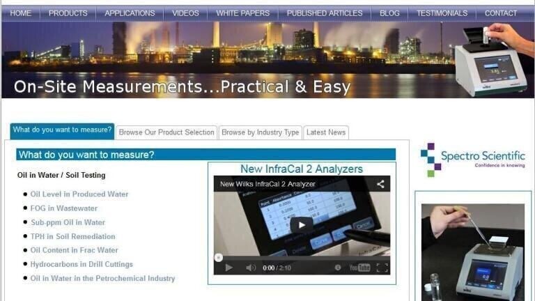 New Website featuring Products for Oil in Water/Soil, Biofuels, Ambient Air, and Other Measurements