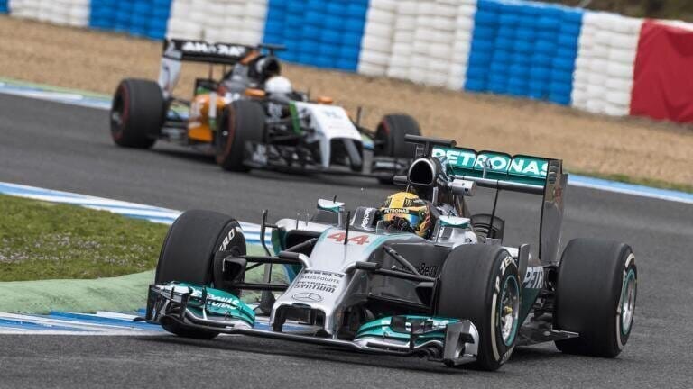 Lewis Hamilton in F1 racing car (2014)