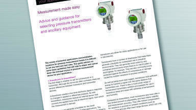 New guide helps to simplify pressure transmitter selection