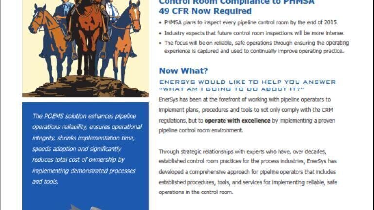 Turn-Key Solution for PHMSA Compliant, Best Practice Oil and Gas Pipeline Control Rooms