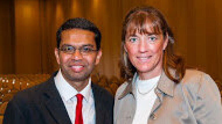 Dr Raj Shah and Capt. Heidemarie Stefanyshyn-Piper