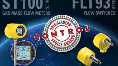 Supplier of Thermal Flow Meters & Flow Switches Selected as #1 by Readers of Control Magazine
