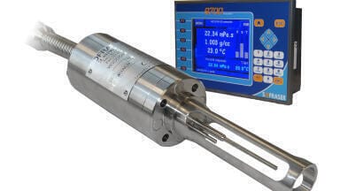 Density and Kinematic Viscosity Measurement with a Single Direct Insertion Probe