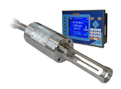 Density and Kinematic Viscosity Measurement with a Single Direct Insertion Probe
