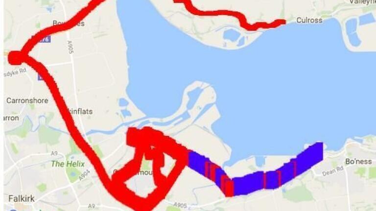 Figure 2: NO2 levels from Duvas gas test at areas surrounding Grangemouth refineries, Jan 2017