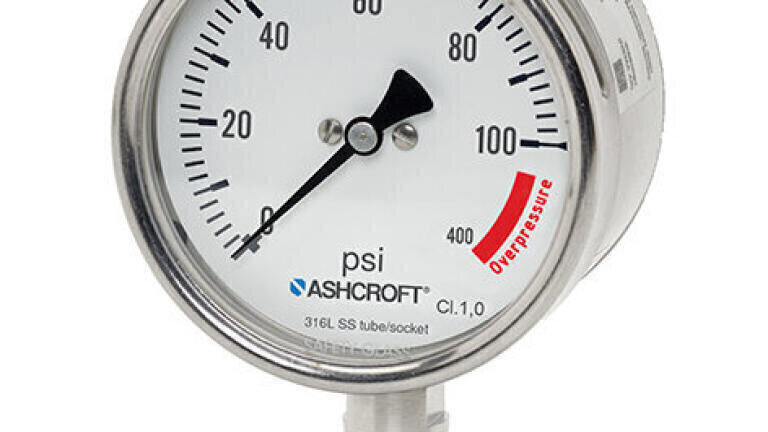 Gauge withstands effects from over-presssure