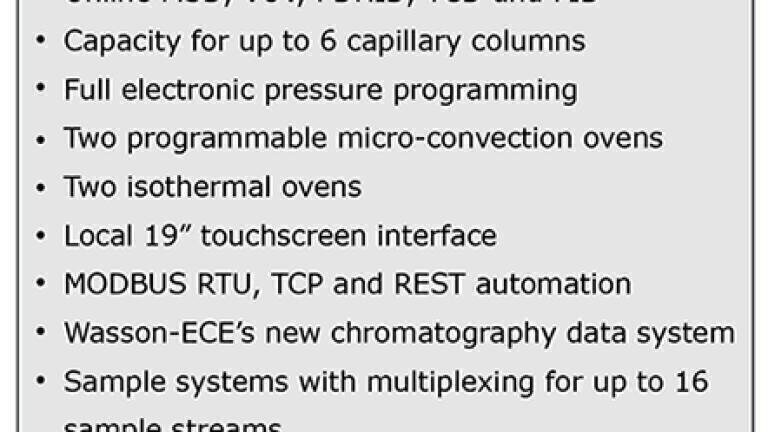 Table 1: Key features enabling lab-quality capillary column chromatography on a process GC.