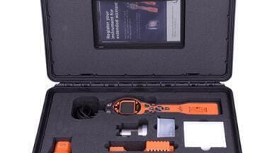 New, rugged, environmentally sealed case specially developed to accommodate gas cylinder for quick and easy on-site bump testing
