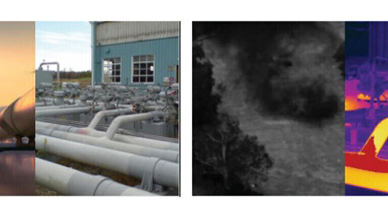 Oil and gas pipelines – visual images and leaks visualized by OGI