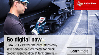 Portable digital density meters for product identification at tank terminals