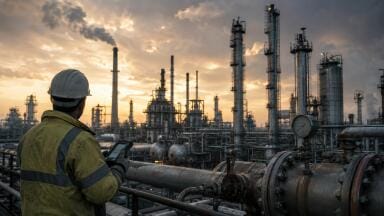 What happens when a refinery suddenly stops?
